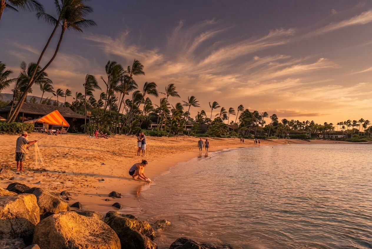 Waikiki high-rises above the evening surf